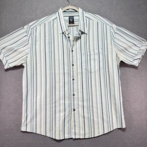 KUHL Mens Striped Short Sleeve Button Up Shirt SunCelt Tencel Cotton Size XXL